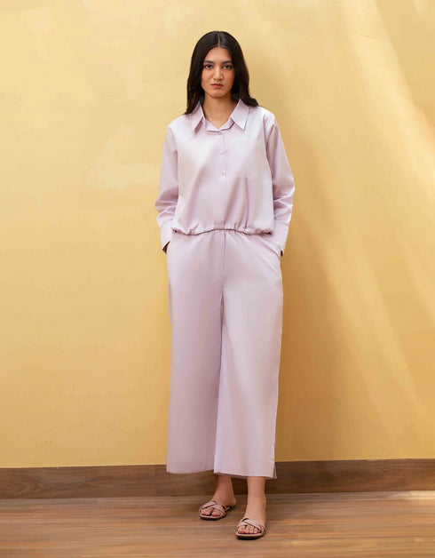 POPLIN SHIRT WITH ADJUSTABLE DRAWSTRING
